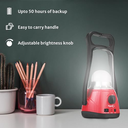 Pigeon by Stovekraft Lumino Led Emergency Rechargeable Lamp with 1600 Mah and 50 Hours Backup, Red - Image 4