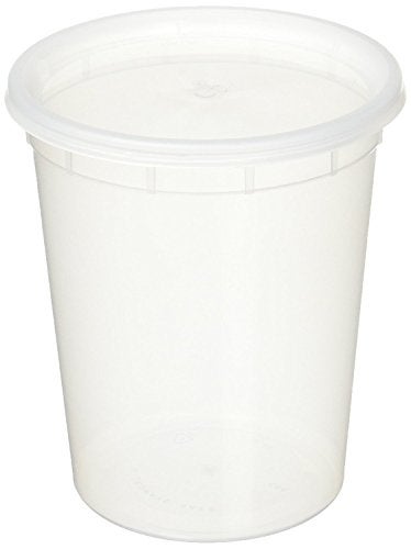 YW 5937 50 Sets 32oz Plastic SoupFood Container with lids Original version Clear