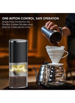 OULIYO Coffee Grinder,Portable Electric Coffee Grinder, Capacity 30g, Ceramic Conical Burr Grinder with Multiple Grind Settings, Mini Coffee Bean Grinder for Home, Travel, Office (Black)  - Image 5