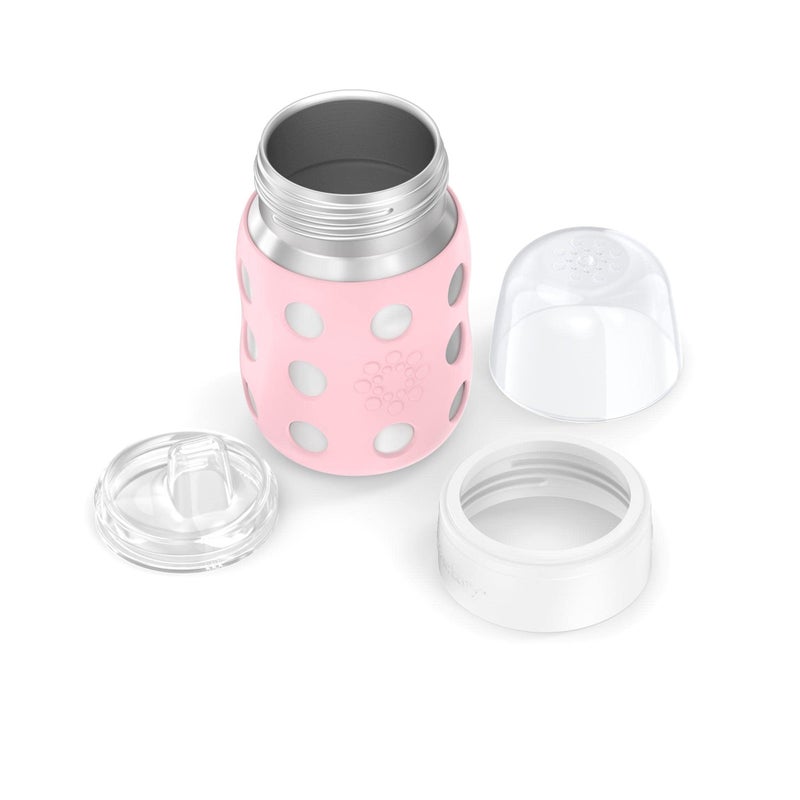 Lifefactory 8-Ounce Stainless-Steel Vacuum-Insulated Wide-Neck Baby Bottle with Sippy Nipple, Desert Rose (LS2251WDR4) - Image 2