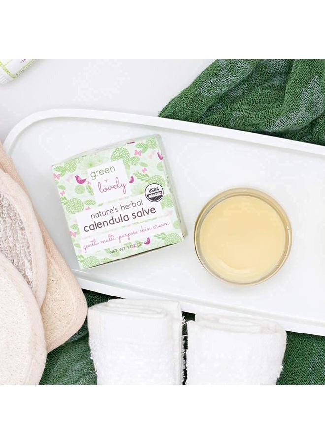 Green + Lovely Unscented Nature's Herbal Calendula Salve for Multipurpose Skin Care, Premium Healing Skin Cream for Sensitive Skin, Unscented. - Image 2