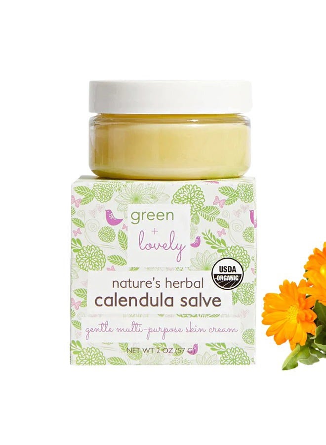 Green + Lovely Unscented Nature's Herbal Calendula Salve for Multipurpose Skin Care, Premium Healing Skin Cream for Sensitive Skin, Unscented. - Image 1