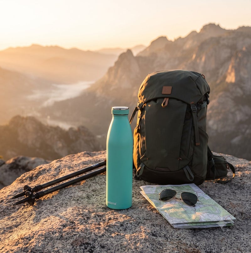 Sistema Hydrate 750ML Double-Walled Stainless Steel Vacuum Insulated Water Bottle, Leak-Proof BPA & Phthalate Free Reusable Flask, Keeps Drinks Cold 12 Hours & Hot 6 Hours for School, Office, Gym, Travel & Everyday Use - Green - Image 2