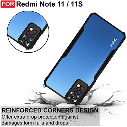 CEDO Backcover for Redmi Note 11/ Note 11S (4G) | Camera Protection Shockproof Bumper-Edge | Acrylic Crystal Clear 360 Degree Protection TPU+PC | Transparent Eagle Back Case Cover (Black) - Image 5