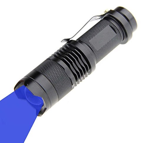 WAYLLSHINE Scalable Blue LED Flashlight, 3 Modes, Long Range Blue Beam, Night Fishing & Outdoor Activities - Black - Image 1