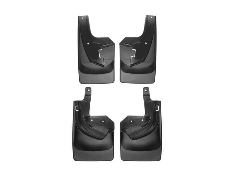 WeatherTech Custom No Drill Splash Guard MudFlaps for Ram 25003500 Dual Rear Wheels No Fender Flares Front Rear Set 110108120110 Black