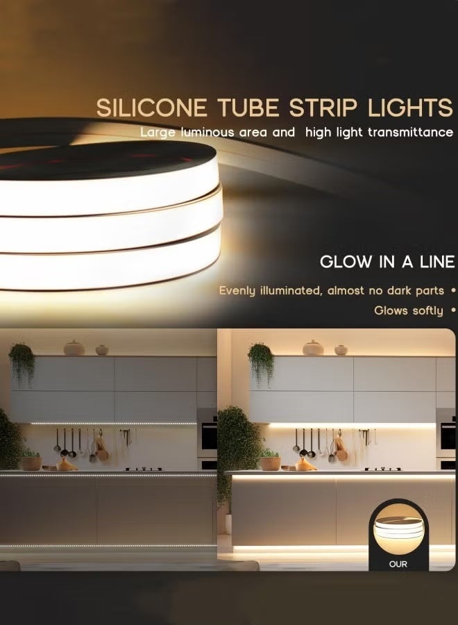 Comysubao LED Neon Strip Light 16.4ft/5m, 12V RGB Rope Light Waterproof IP65, Flexible Cuttable Neon Sign for Cabinet, Ceiling, Wall, Bedroom, Kitchen, Garage, Garden, Party Decor (Blue) - Image 4