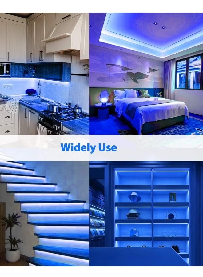 Comysubao LED Neon Strip Light 16.4ft/5m, 12V RGB Rope Light Waterproof IP65, Flexible Cuttable Neon Sign for Cabinet, Ceiling, Wall, Bedroom, Kitchen, Garage, Garden, Party Decor (Blue) - Image 5