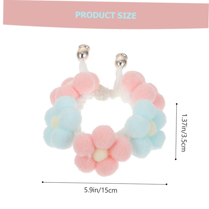 Adjustable Hand Knitted Pet Collar With Flower For Dogs And Cats Soft Comfortable Fashionable Accessory Xs - Image 3
