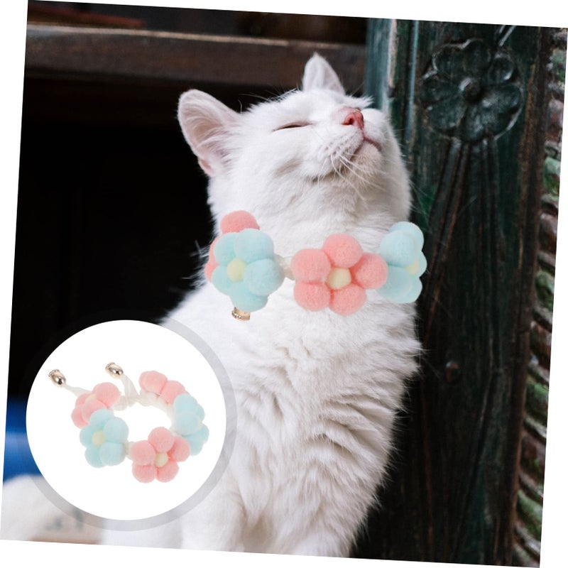 Adjustable Hand Knitted Pet Collar With Flower For Dogs And Cats Soft Comfortable Fashionable Accessory Xs - Image 4