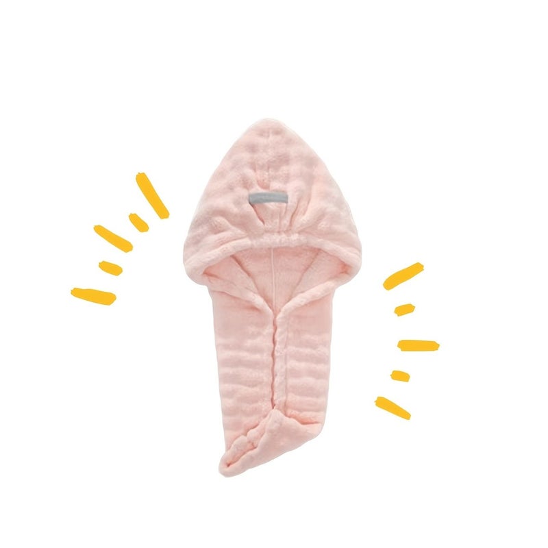 1pc Pink Bubble Fleece Wide Tail Hair Drying Cap Quick Dry Thickened Absorbent Shower Cap Household Hair Towel Turban Suitable for Daily Hair Drying Home Hair Care Travel Portability Long Or Short Hair - Image 5