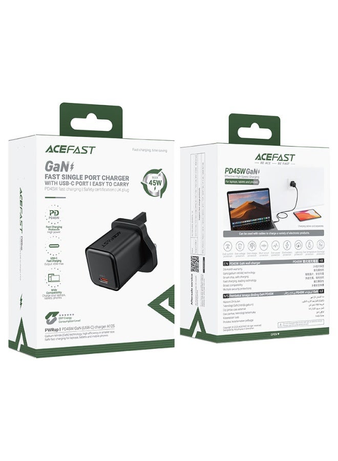 AceFast Fast Charge Wall Charger A125 PD45W GaN (1xUSB-C) UK - Image 2