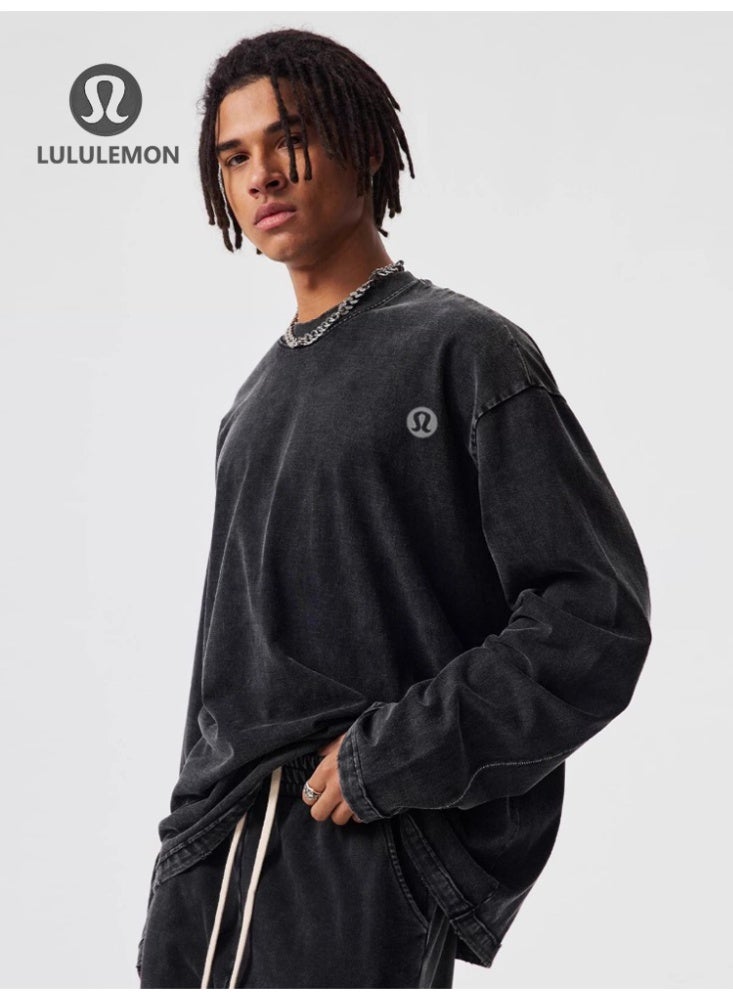 Lululemon Washed Long-Sleeve Shirt - Unisex Oversize Fit, Soft Distressed Fabric, Minimalist Logo, Multi-Color Options, Sport & Daily Casual Styling Top - Image 2