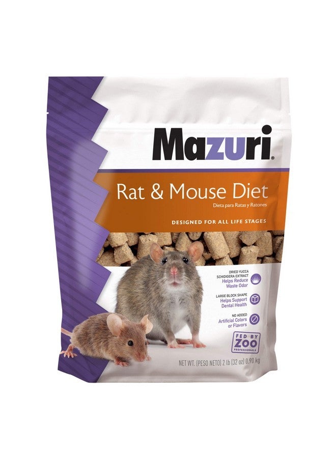 Mazuri | Pet Rat & Mouse Food | Rodent Pellet Blocks| 2 Pound (2 Lb.) Bag - Image 1