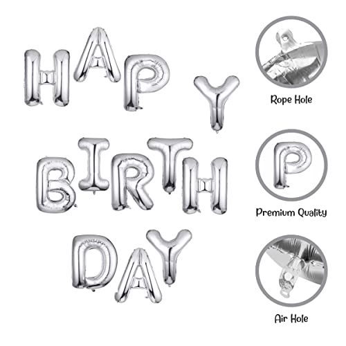 JUST PARTY Silver Letters Alphabets Foil Balloons for Birthday/Anniversary/Bachelorette/Wedding/Farewell & Other Ocassions, Make Your Own Custom Phrase - Image 4