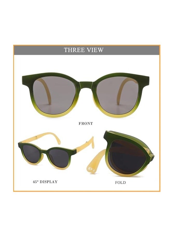 GNAFOTU Kids Polarized Sunglasses for Girls Boys Folding Sunglasses Square Foldable Frame UV400 - Image 2