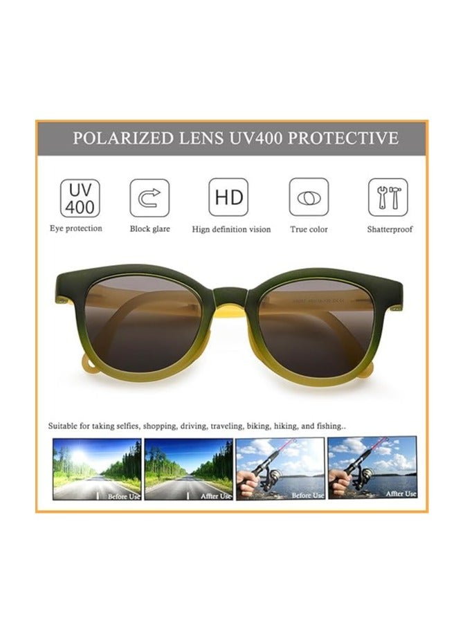 GNAFOTU Kids Polarized Sunglasses for Girls Boys Folding Sunglasses Square Foldable Frame UV400 - Image 4