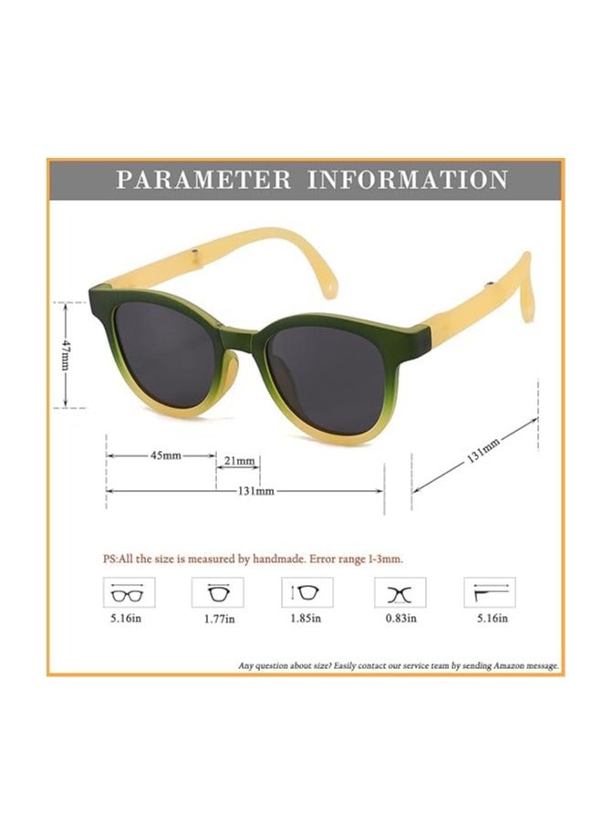 GNAFOTU Kids Polarized Sunglasses for Girls Boys Folding Sunglasses Square Foldable Frame UV400 - Image 5