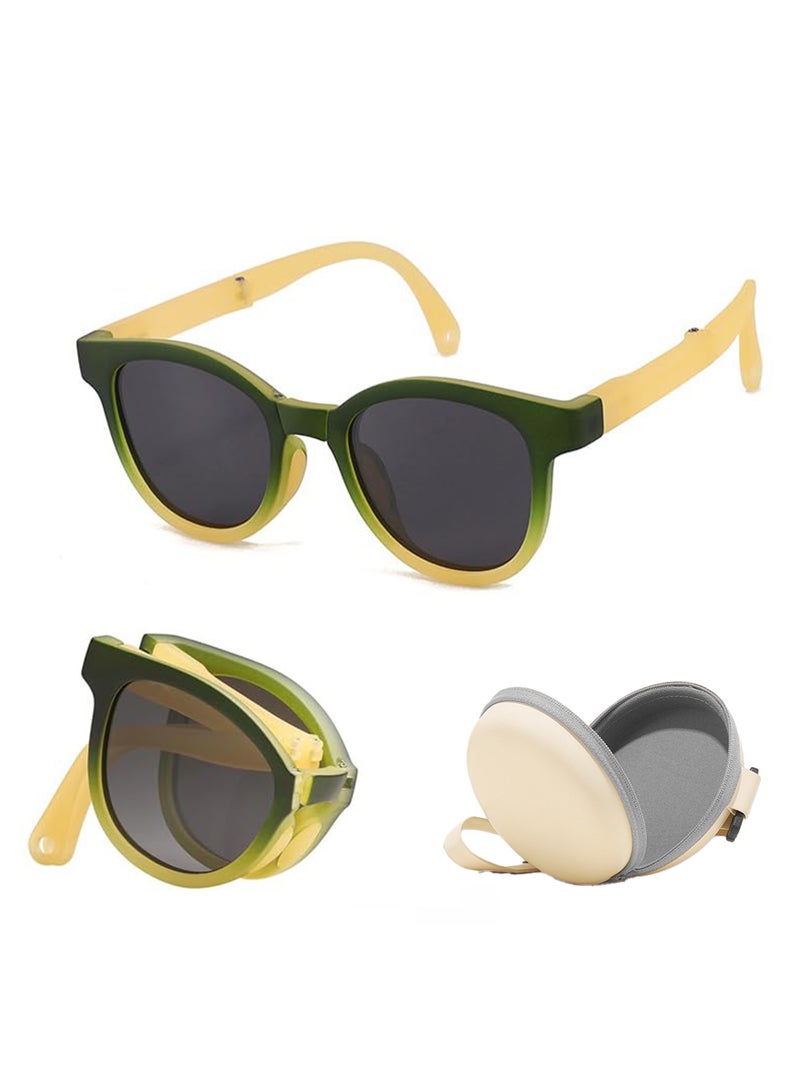 GNAFOTU Kids Polarized Sunglasses for Girls Boys Folding Sunglasses Square Foldable Frame UV400 - Image 1