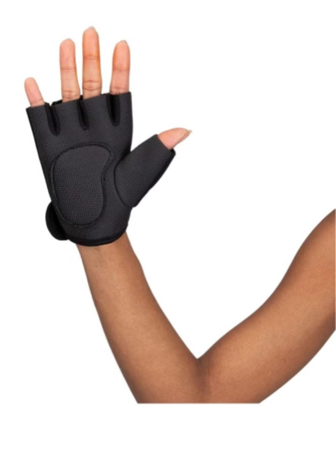 ارواق مجموعة قفازات التمرين للرجال والنساء - قفازات رياضية مفتوحة الأصابع مع دعم للمعصم وقبضة مانعة للانزلاق لرفع الأثقال واللياقة البدنية والرياضة - متوفرة بمقاسات صغيرة ومتوسطة وكبيرة (أسود، زوج واحد) - Image 3