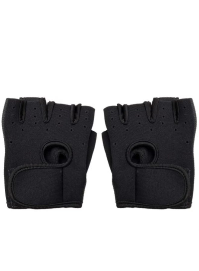 ارواق مجموعة قفازات التمرين للرجال والنساء - قفازات رياضية مفتوحة الأصابع مع دعم للمعصم وقبضة مانعة للانزلاق لرفع الأثقال واللياقة البدنية والرياضة - متوفرة بمقاسات صغيرة ومتوسطة وكبيرة (أسود، زوج واحد) - Image 1