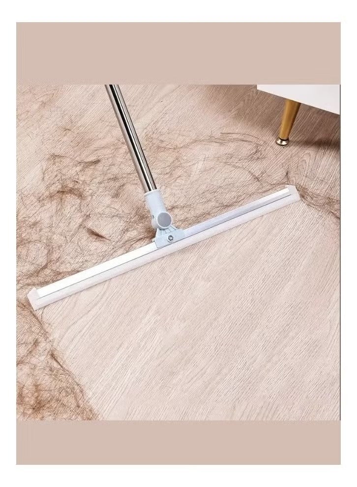 Silicone Rubber Floor Wiper Long Handle Window Shower Cleaner with Extendable and Adjustable Stainless Poles for Glass Bathroom Floor Cleaning - Image 2