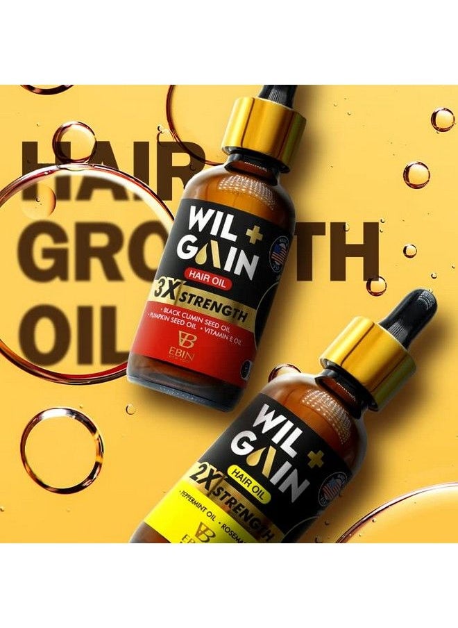 EBIN NEW YORK - Wil+Gain Hair Growth Oil Peppermint+Rosemary+Lavender Oil (Soothing & Stimulating) Treatment For Stronger Thicker Longer Hair Natural Hair Growth Thickening Treatment - Image 1