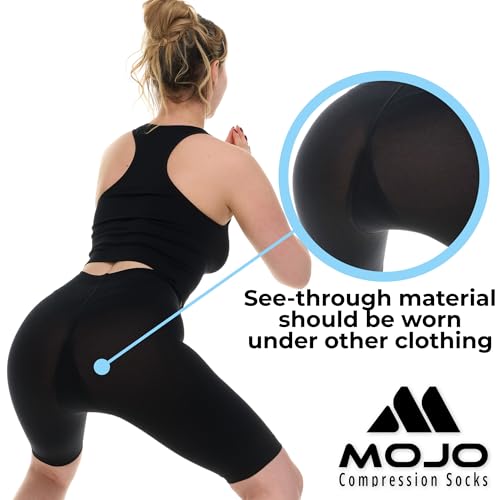 Mojo Compression socks Mojo Compression Shorts 20-30mmHg Medical Grade for Edema, Athletic Support, Lymphedema Black, 2X-Large - M819 - Image 3