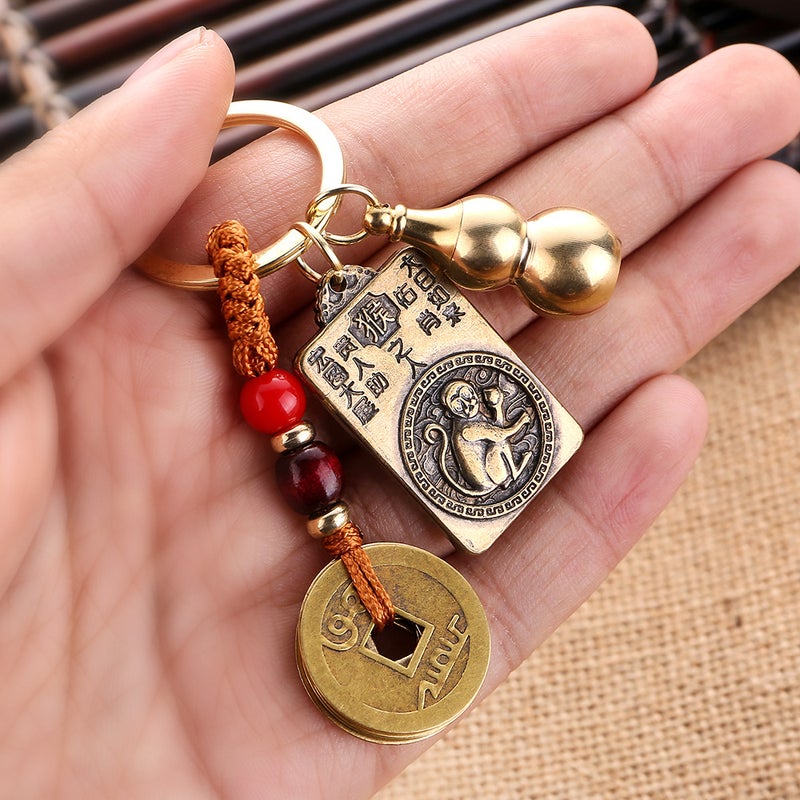 Year of the Dragon One Zodiac One Guardian God Tagging Eight Guardian God Zodiac Copper Car Keychain - Image 4