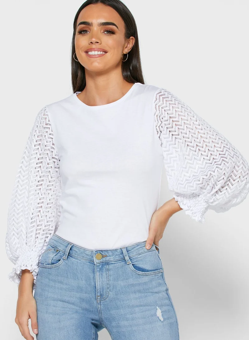 DOROTHY PERKINS Puff Sleeve Lace Top