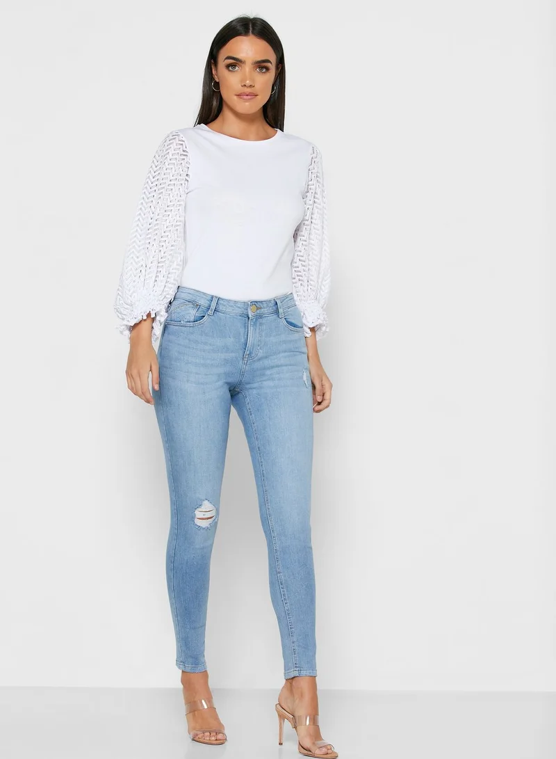 DOROTHY PERKINS Puff Sleeve Lace Top