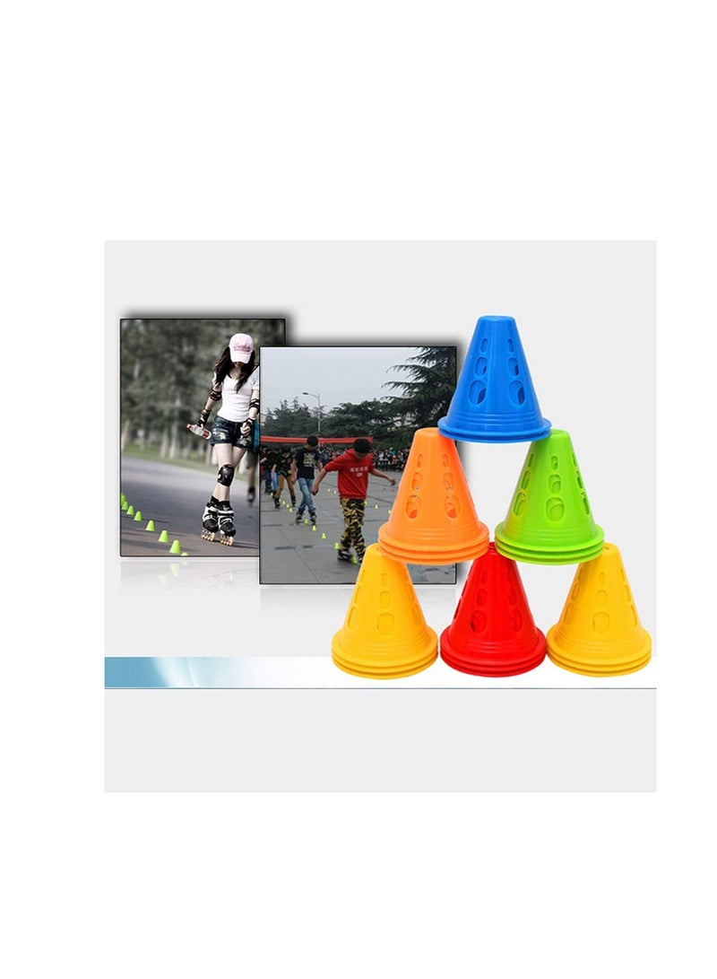 SYOSI مخروط علامة، عقبة التزلج على الأسطوانة، مخروط مروري للتدريب الرياضي، علامة مساحة رياضية، مجموعة مخروط مروري لتدريب كرة القدم المنزلية للأطفال (10 قطع - أحمر، أصفر، أزرق، أخضر، وردي) - Image 5
