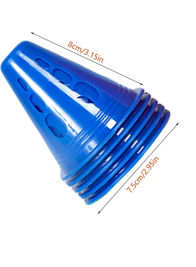 SYOSI مخروط علامة، عقبة التزلج على الأسطوانة، مخروط مروري للتدريب الرياضي، علامة مساحة رياضية، مجموعة مخروط مروري لتدريب كرة القدم المنزلية للأطفال (10 قطع - أحمر، أصفر، أزرق، أخضر، وردي) - Image 3