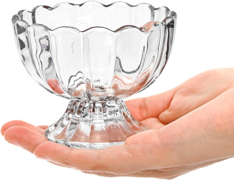 Lawei 6 Pack Glass Dessert Bowls - 5 Oz Glass Ice Cream Cups Mini Trifle Footed Dessert Bowls for Dessert, Sundae, Ice Cream, Salad, Cocktail, Condiment, Trifle - Image 3