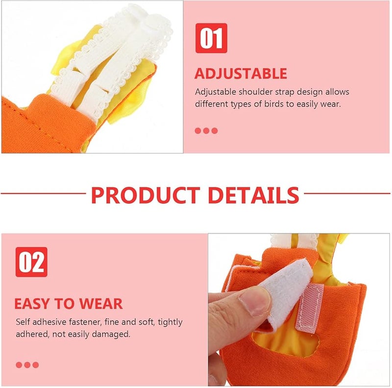 Orange Large Bird Diaper Flight Suit Soft Breathable Fabric Protective Bird Clothes - Image 4
