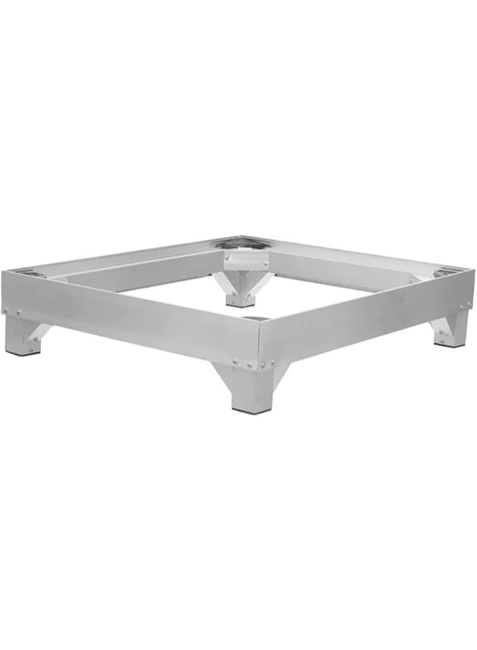 A sturdy 50 x 60 cm aluminum base for washing machines and household appliances; a silver base that is rust and moisture resistant; a strong mounting base that provides protection and ventilation for heavy appliances in the kitchen and bathroom. - Image 1