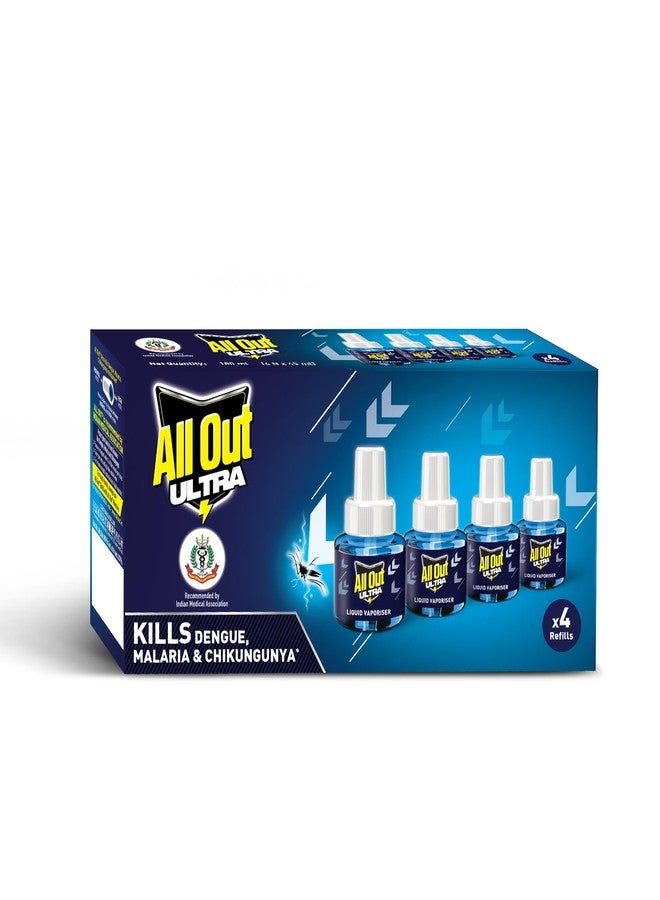 All Out Ultra Liquid Vaporizer, 4 Refills (45ml) | Kills Dengue, Malaria & Chikungunya Spreading Mosquitoes | India's Only Mosquito Killer Brand Recommended by Indian Medical Association (Pack of 2) - Image 2
