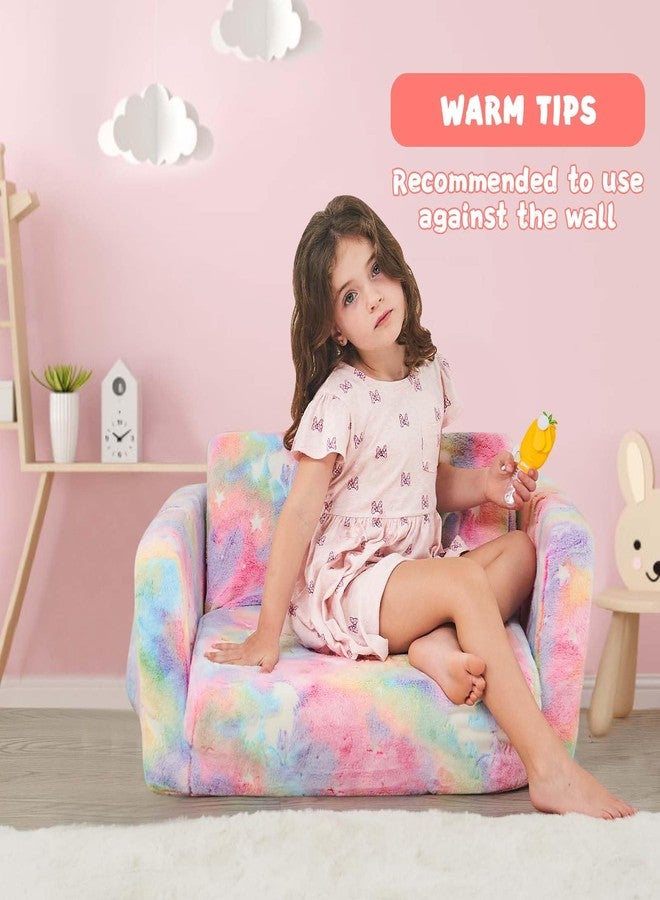 inhand Toddler Couch,Toddler Chair,Kids Sofa Chair 2-in-1 Baby Seat Furniture Fold Out, Convertible Sofa to Lounger Soft Comfy Glow in The Dark Kids Sofa Bed Gifts for Kids Girl Boys,Unicorn - Image 4