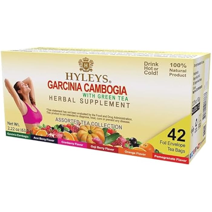 HYLEYS Tea Garcinia Cambogia Green Tea with Assorted Flavors - 42 Tea Bags - Image 1