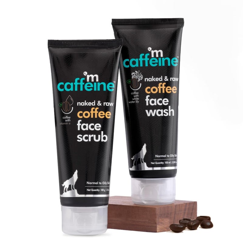 MCaffeine mCaffeine Anti Pollution skin Care Regime with Coffee Face Wash Scrub Combo Value Pack 100ml each Pack of 2  - Image 1