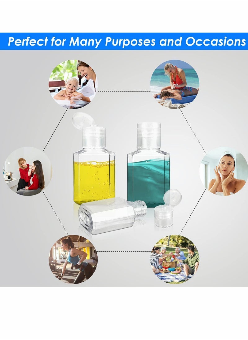 KASTWAVE - Travel Plastic Bottles, Clear with Flip Cap Portable Empty Hand Sanitizer, Refillable Reusable Bottles Squeezable Toiletry/Cosmetic Bottles - Image 1