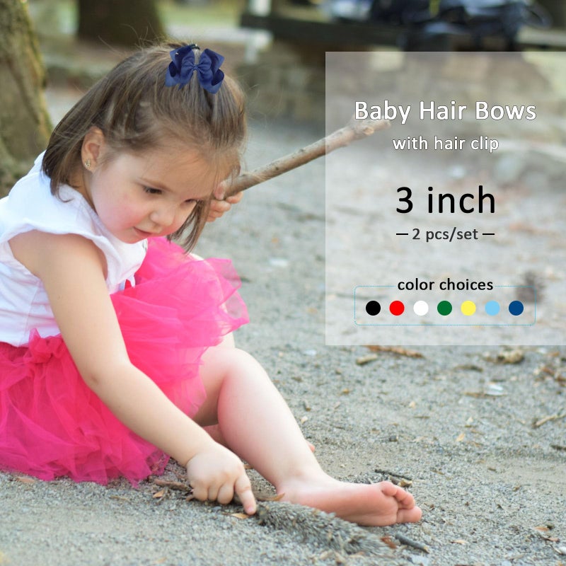 Ronger2000 3 Inch Red Hair Bow Clips for Girls - Set of 2 - Image 4