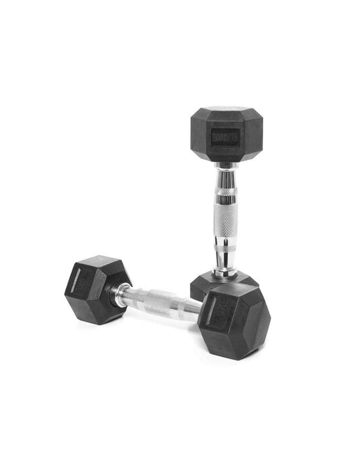 Elite Elite hex dumbbell made of rubber, two pieces, weighing 2.5 kg  - Image 1