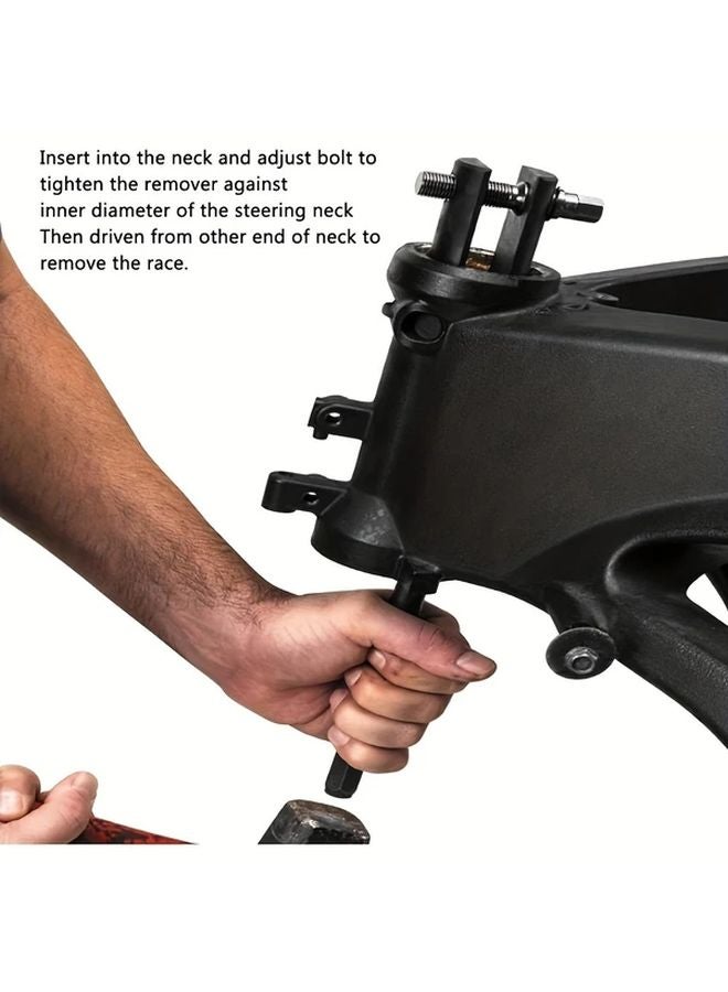 Premium Black Motorcycle Steering Headset Bearing Removal Tool Fits 1 1 8 to 2 5 8 Inch ID Races - Image 5