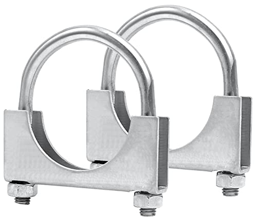 PALOZO 4 inch Heavy Duty U-Bolt Exhaust Clamp for 4" OD Exhaust Tail Pipe Diameter, Stainless Steel Muffler U-Bolt Clamps, Pack of 2 - Image 1