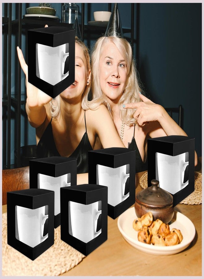 SENONAPO 80 Pack Mug Boxes for Gifts Blanks Coffee Mugs Boxes Gift Boxes for Shipping Transparent Wine Glass Gift Box Sublimation Mugs Packaging Box for 11oz 12oz 15oz Gift Wrapping (Black) - Image 5