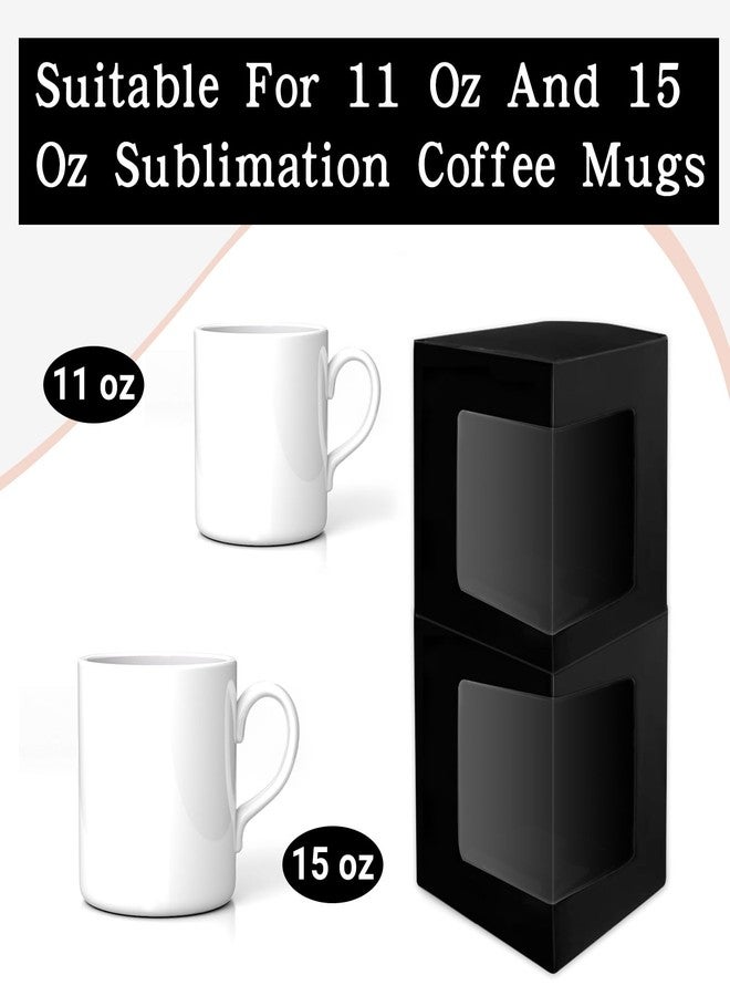 SENONAPO 80 Pack Mug Boxes for Gifts Blanks Coffee Mugs Boxes Gift Boxes for Shipping Transparent Wine Glass Gift Box Sublimation Mugs Packaging Box for 11oz 12oz 15oz Gift Wrapping (Black) - Image 3