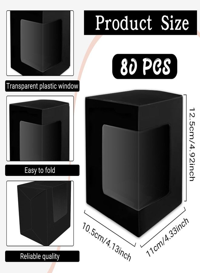SENONAPO 80 Pack Mug Boxes for Gifts Blanks Coffee Mugs Boxes Gift Boxes for Shipping Transparent Wine Glass Gift Box Sublimation Mugs Packaging Box for 11oz 12oz 15oz Gift Wrapping (Black) - Image 2