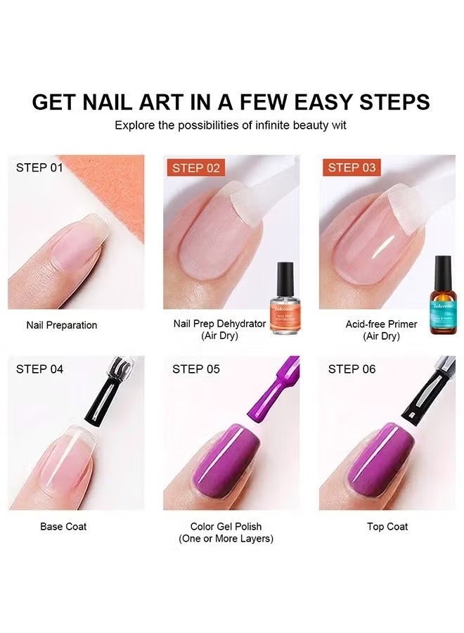 lakerain Nail Dehydrator and Primer, 2 Pcs 15ml Gel Nail Polish Acid Free Natural Nail Prep Dehydrate & Bond Primer Nail Bond, Air Dry Superior Bonding Primer for Acrylic Powder Nail Supplies Set - Image 5