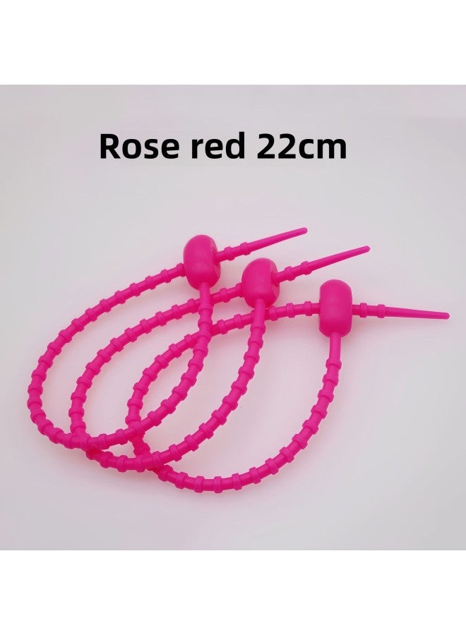 Loquat Tadpole Tie DIY Live Buckle Writer Soft Glue Tie Keychain Jewelry Bag Doll Lanyard Decoration Accessories-Color:Rose Red 22cm - Image 1